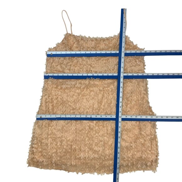 Anthropologie 3D Floral Embellished Mini Dress XL Peach NEW - Picture 6 of 14